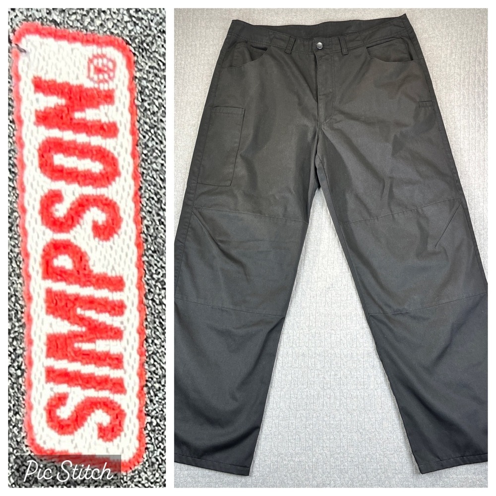 Simpson racing Pants Mens 38(36X30 1/2) Black Work Utility Cargo mechanic